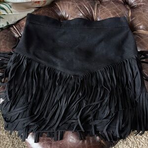 Black Fringe Women's Skirt alter’d state XS